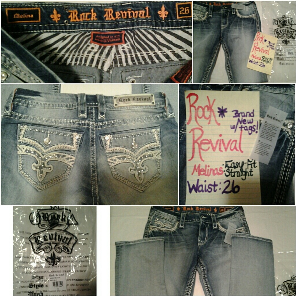 NWT! Rock Revival Straight Easy Fit Jeans